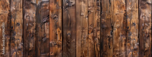 A wooden wall with a grainy texture. The wood is brown and has a natural look. The wall is made of wood and has a rustic feel to it