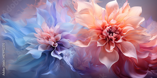  Abstract flowers image with a combination of colors for wallpaper background for advertising or gift wrapping and web design.