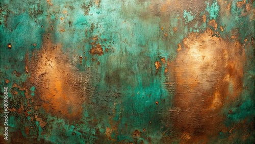 Weathered metallic textures in copper and bronze with hints of verdigris green, metallic, weathered, textures, copper, bronze