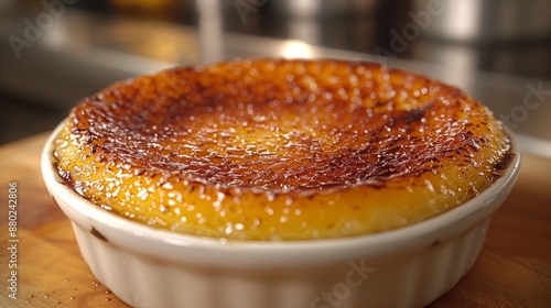 Delicious Crème Brûlée with Caramelized Sugar Top - Generative AI