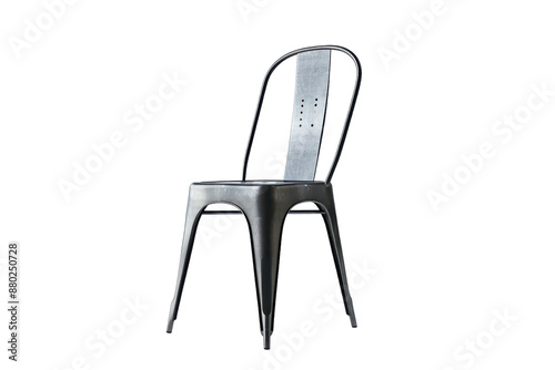 Full and Clear Metal Chair Isolated On Transparent Background