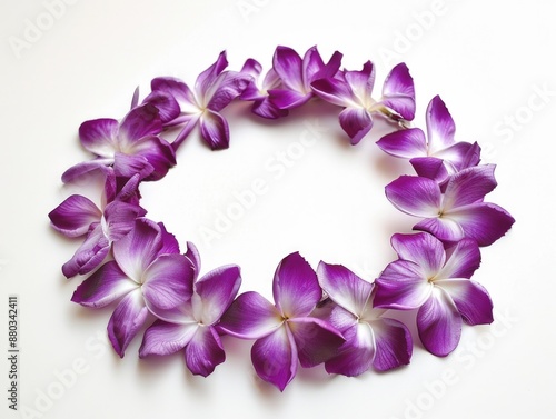 Polynesian Hawaiian Lei Floral Garland in Purple for Tropical Hawaiian Vacation