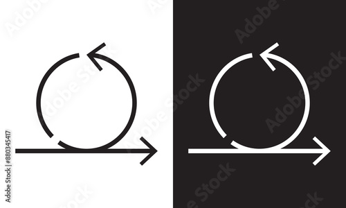 Agile cycle icon, flexible methodology work, concept management business. isolated on black and white background. EPS 10