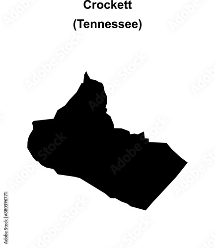 Crockett County (Tennessee) blank outline map