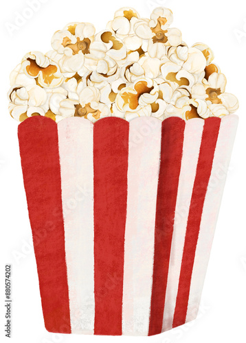 Popcorn movie snack png sticker, transparent background