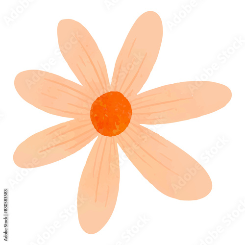 Orange daisy png sticker, cute flower clipart