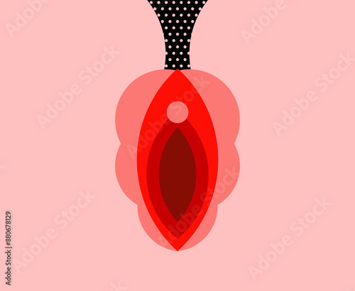 Vagina abstract drawing. vulva geometric drawing