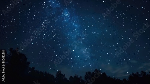 Universe Background. Night Sky with Stars, Galaxy in Outer Space