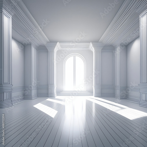  Empty Light White Room- A minimalist depiction of an empty room bathed in light, evokin_1(146)