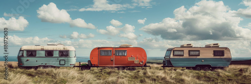 a mobile home. journey. trailer park. International Caravan Day