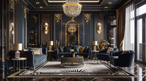 the interior of the room in Art Deco (Art Deco): the quintessence of luxury