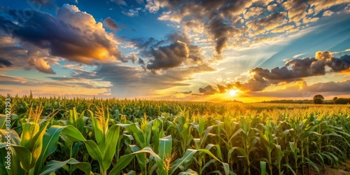 Golden Cornfield Sunset, Nature , Photography , Landscape , Agriculture