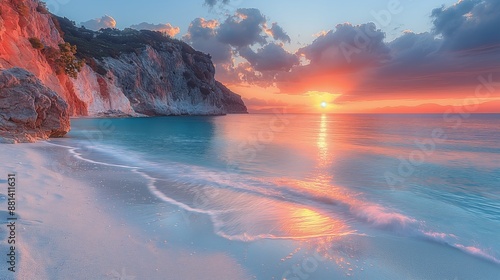 Serene Sunset at Fteri Beach, Kefalonia Island - Hidden Gem of Greece