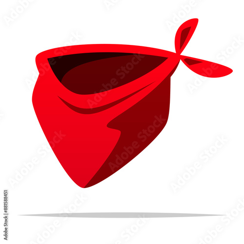 Red bandana vector isolated illustration