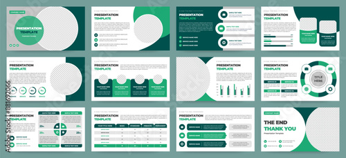 Modern presentation slide templates. Infographic elements template set for web, print, annual report brochure, business flyer leaflet marketing and advertising template. Vector Illustration.