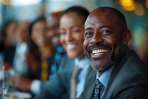 Client Meeting Misfire: In a client meeting, an employee laughs at their own joke, with the client and colleagues having strong expressions of awkwardness or disapproval