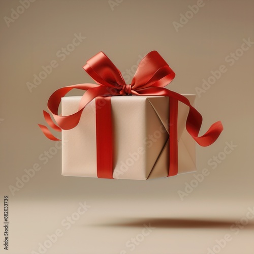 Photo of gift box and red ribbon