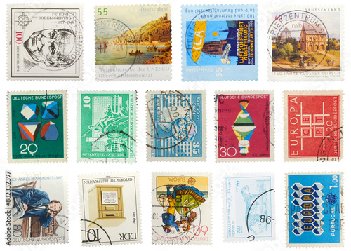 Variety of stamps collection - Ready to use Premium PNG Cutout Isolated image