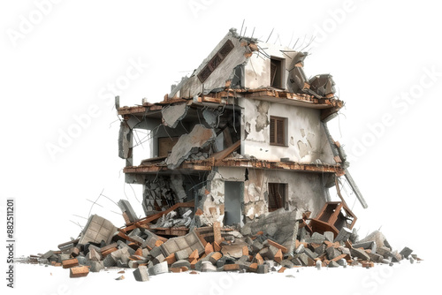 Collapsed Building Rubble PNG Transparency Isolated Image