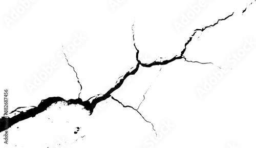 Sketch crack texture. Ground cracks, breaks on land surface from earthquake. old wall background crack vector.