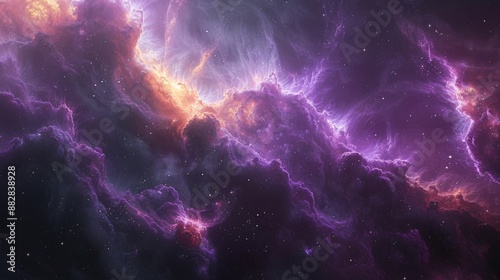 Vibrant nebula in outer space - generative ai