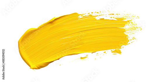 yellow brush stroke on transparent background