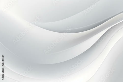 A soft abstract background featuring flowing waves in shades of white and light gray.