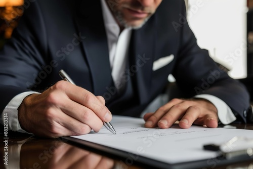 Businessman Signing Contract In The Office Businessman Signing Contract In The Office