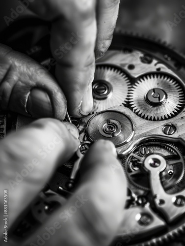 Person repairing watch