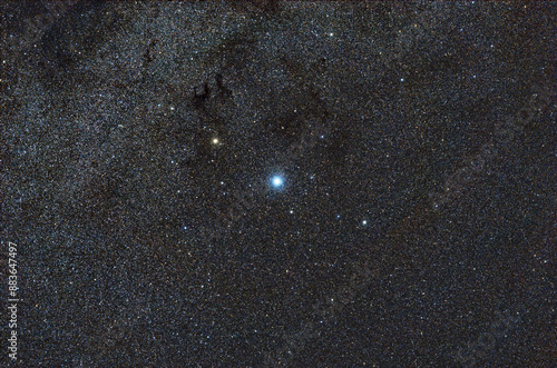 The star Altair, wide-field view, constellation Aquila, the 12th brightest star in the night sky