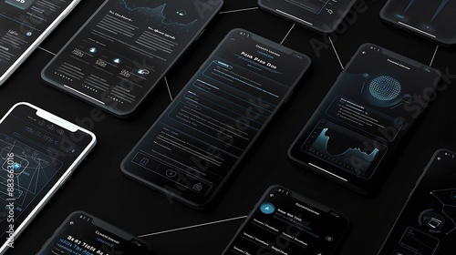 UX UI design process for modish mobile application and website Creative prototype of wireframe for professional app developer : Generative AI