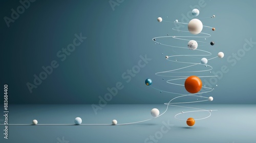 Visual representation of gravitational potential energy, highlighting the relationship between height and gravitational force, free space for text.