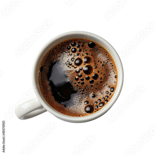 A Cup of black coffee isolated on a transparent background for web, banner, wallpaper