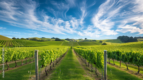 Picturesque Vineyard in New Zealand