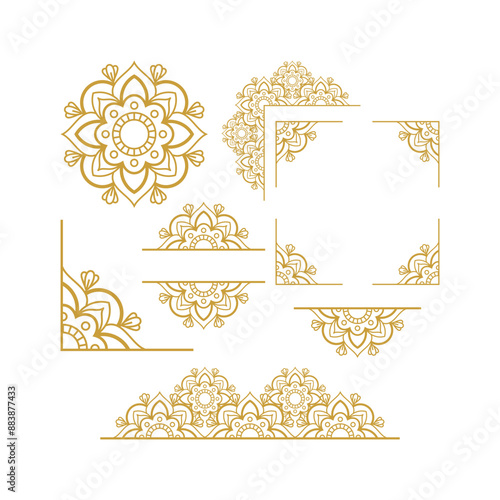 Mandala Wedding Ornament Gold Vector Designs