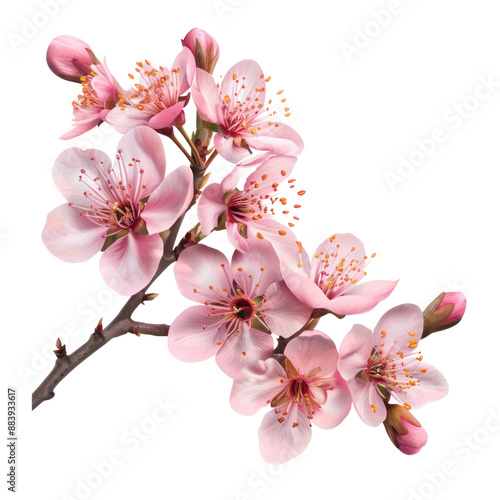 a cherry flower branch cut out transparent background