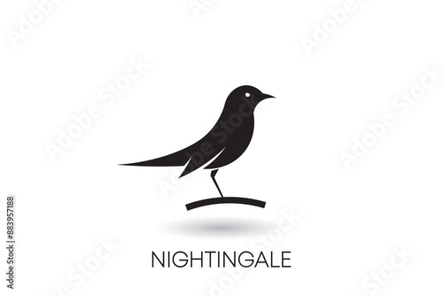 nightingale logo design, nightingale silhouette logo, nightingale icon.