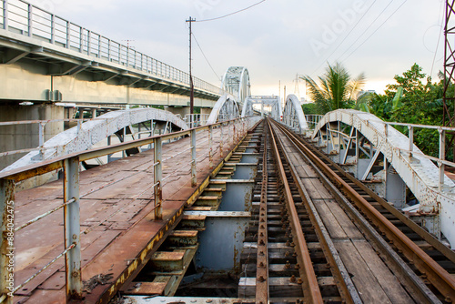 Binh Loi Railway Bridge in Saigon. This bridge was built in 1902 by French and it was the first bridge to cross the Saigon River.