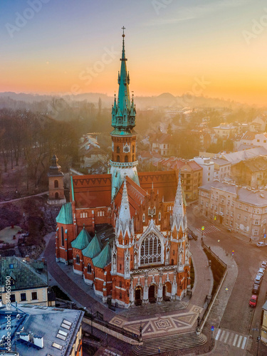 Krakow, Poland. historical downtown of Cracovia, polish travel background