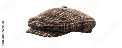 Stylish plaid newsboy cap, flat hat for men and women, perfect for vintage fashion, casual outings, and classic style enthusiasts.