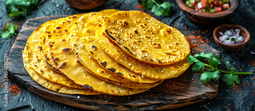 Tortilla is a thin, flatbread made from maize corn or wheat flour, widely consumed in Mexican cuisine. It's used to make tacos, burritos, enchiladas, and quesadillas