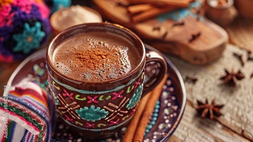 Mexican Hot Chocolate with Cinnamon and Star Anise