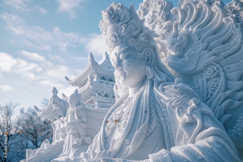 A Frozen Goddess in the Japanese Snow Festival