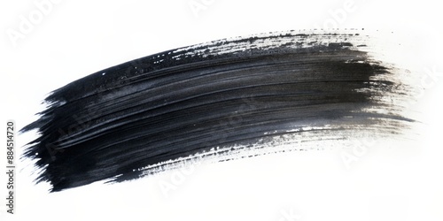 Abstract Black Ink Brush Stroke on White Background, black , brush stroke , abstract , texture