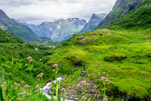 A beautiful view on a norwegian valley