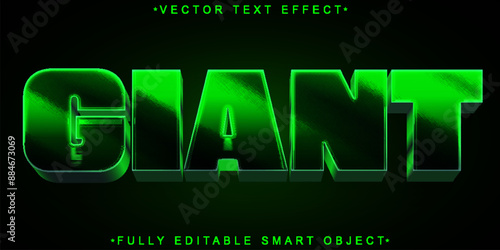 Cartoon Green Giant Vector Fully Editable Smart Object Text Effect