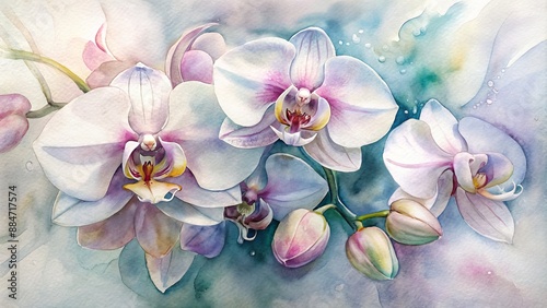 Orchids with intricate details and soft gradients.