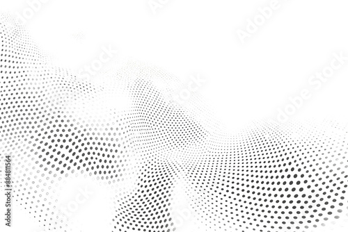 Abstract halftone wave dotted background - futuristic twisted grunge pattern with dot circles - modern optical pop art texture for posters, business cards, cover designs, labels, stickers, PNG