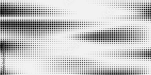 Dispersed background. Disintegration pixel effect illustration. Vector rectangle elements. Disappear transform rectangle texture.