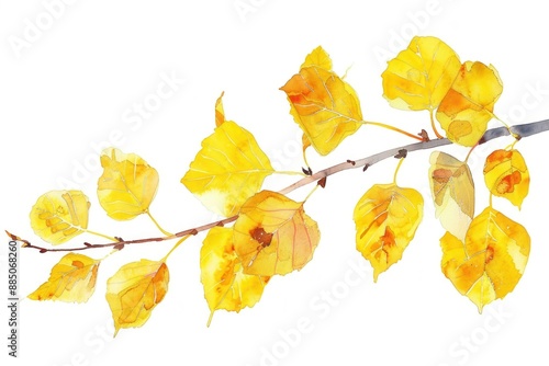 Vibrant autumn leaves watercolor illustration